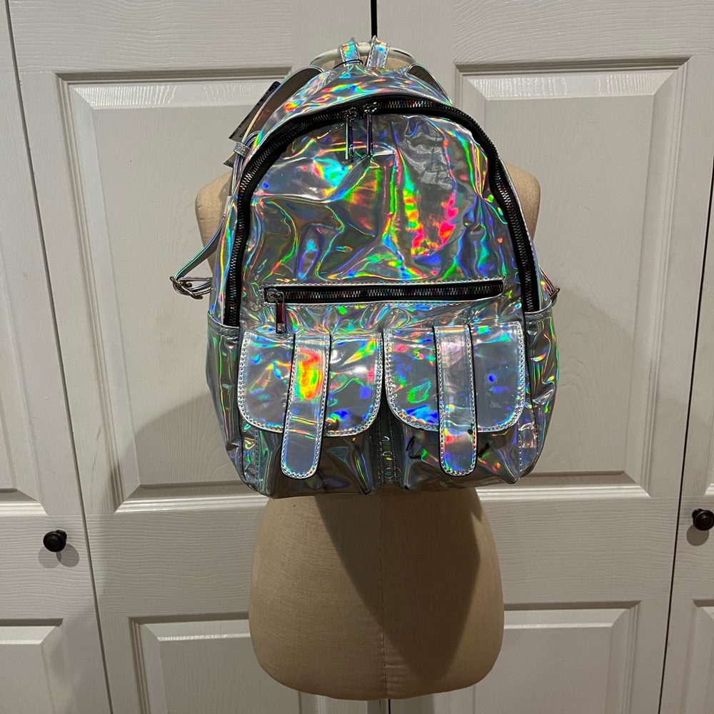 NWT Blue Heaven Silver Holographic Style Backpack